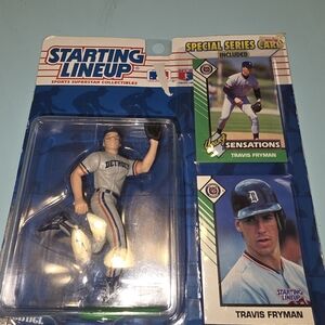 Starting Lineup Travis Fryman Action Figure - Gray and Blue